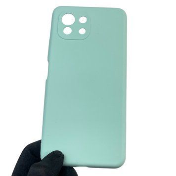 Чехол для Xiaomi Mi 11 Lite силиконовый с микрофиброй нескользящий на сяоми ми 11 лайт бирюзовый 0032439 фото