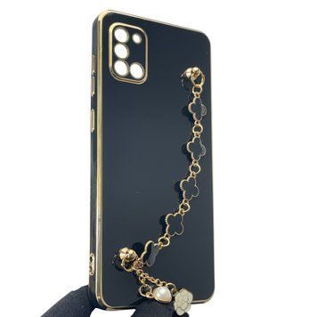 Чехол для телефона Samsung Galaxy A31 (SM-A315F) женский с ремешком и украшениями и золотой окантовкой на самсунг а31 черный gs1 0016224 фото