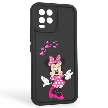 Чехол силиконовый оригинальный Soft Touch с 3D принтом волшебной минни маус для Realme 8 Pro черный (Полная защита камеры) 0049612 фото
