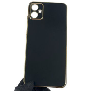 Чехол для Samsung Galaxy A05 SM-A055F с золотой окантовкой с защитой камеры на самсунг а05 чёрный 0008238 фото