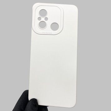 Чохол для Xiaomi Redmi 12C однотонний матовий силіконовий з мікрофіброю із захистом камери на сяомі редмі 12с білий 0000338 фото