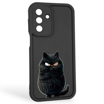 Чехол силиконовый оригинальный Soft Touch с 3D принтом злой котик для Samsung Galaxy A17 5G (SM-A175F) черный (Полная защита камеры) 0046405 фото