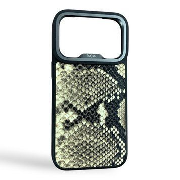 Чехол Kajsa Glamorous Leather Snake для iPhone 18 Pro черный (MagSafe, металлическое кольцо камеры, премиум) 0062100 фото