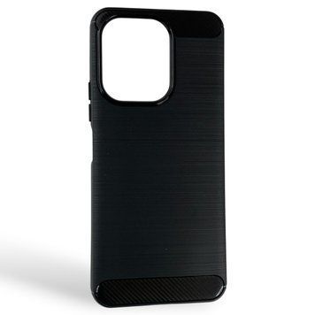 Чехол для телефона Xiaomi Redmi 13 карбоновый противоударный с высокими бортами черный 0052326 фото