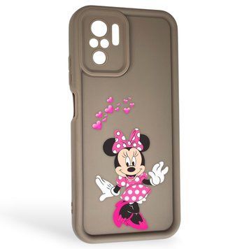 Чехол силиконовый оригинальный Soft Touch с 3D принтом волшебной минни маус для Xiaomi Poco M5s коричневый (Полная защита камеры) 0050064 фото