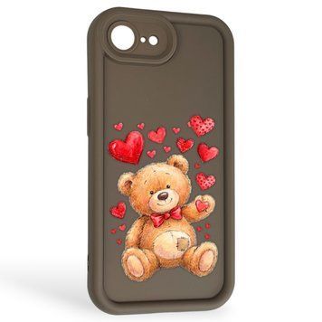 Чохол силіконовий Soft Touch з 3D принтом милий ведмедик для Apple iPhone 16e коричневий (Повний захист камери) 0044956 фото