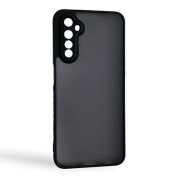 Чехол для Realme 6s черный матовый полупрозрачный (бампер, защита камеры) 0062250 фото