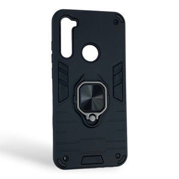 Чехол для телефона Xiaomi Redmi Note 8T бронированный с магнитным кольцом и защитой камеры черный 0051235 фото