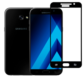 Защитное стекло для телефона Samsung Galaxy A7 2017 (SM-A720F) противоударное на самсунг а7 2017 черное 0038309 фото