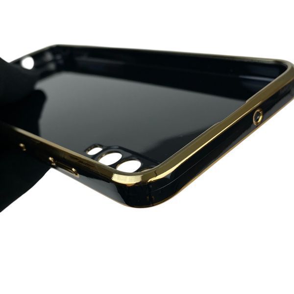 Чехол для Samsung Galaxy A70 SM-A705F с кольцом MagSafe с золотой окантовкой на самсунг а70 черный gs1 0021535 фото