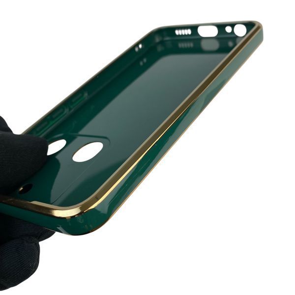 Чехол для Tecno Spark Go KG5m с защитой камеры с золотой окантовкой на техно спарк го темно-зелёный gs1 0020242 фото