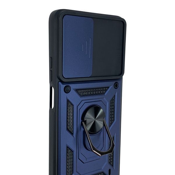 Чехол противоударный для Motorola G06 с магнитной пластиной со шторкой на камере синий 0051671 фото