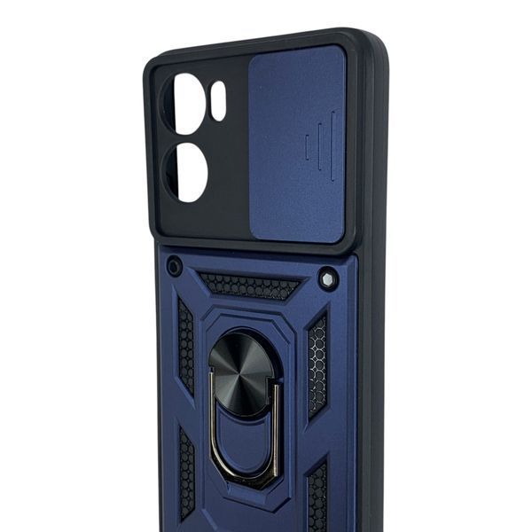 Чехол противоударный для Motorola G06 с магнитной пластиной со шторкой на камере синий 0051671 фото