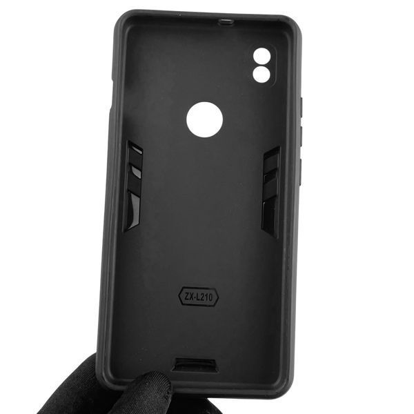 Чохол для телефона ZTE Blade L210 броньований з магнітним кільцем-тримачем на зтє блейд л210 чорний 0025842 фото