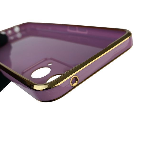 Чохол для OPPO A96 (4G) з кільцем-підставкою із золотою окантовкою на оппо а96 чорничний gs1 0020474 фото