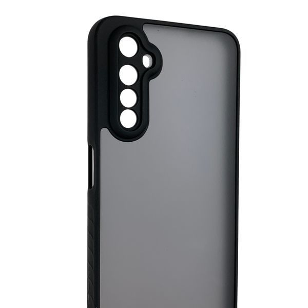 Чехол для Realme 6s черный матовый полупрозрачный (бампер, защита камеры) 0062250 фото