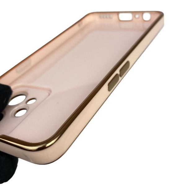 Чехол для Realme 9 Pro Plus с кольцом MagSafe с золотой окантовкой на реалми 9 про плюс пудровый gs1 0022788 фото