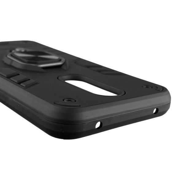 Чехол для телефона Xiaomi Redmi 8 бронированный с магнитным кольцом-держателем на сяоми редми 8 чёрный 0025812 фото