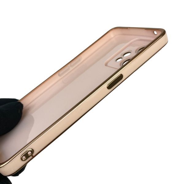 Чехол для Realme 9 Pro Plus с кольцом MagSafe с золотой окантовкой на реалми 9 про плюс пудровый gs1 0022788 фото
