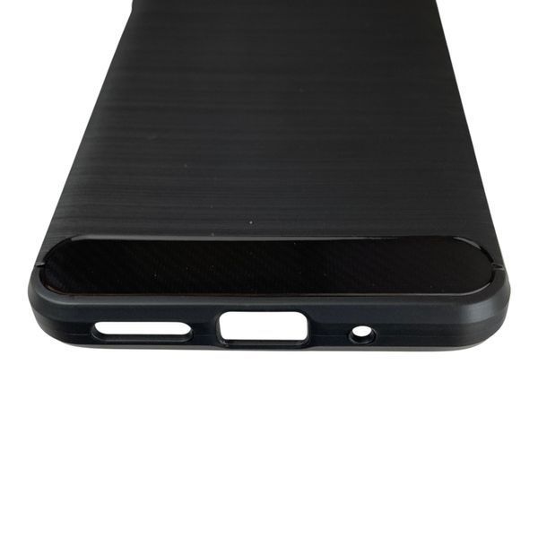 Чохол для телефона Motorola G06 карбоновий протиударний з високими бортами чорний 0051882 фото