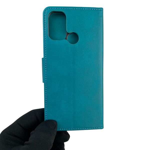 Чохол-книжка для телефона OPPO A32 шкіряна з магнитною застібкою на оппо а32 бірюзова 0025478 фото