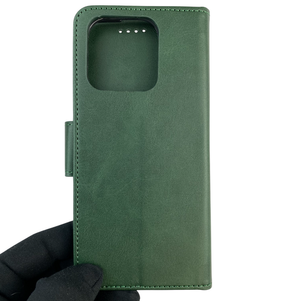Чехол-книжка для телефона Xiaomi Redmi 12C кожанная с магнитной застежкой на сяоми редми 12с зеленая 0025373 фото