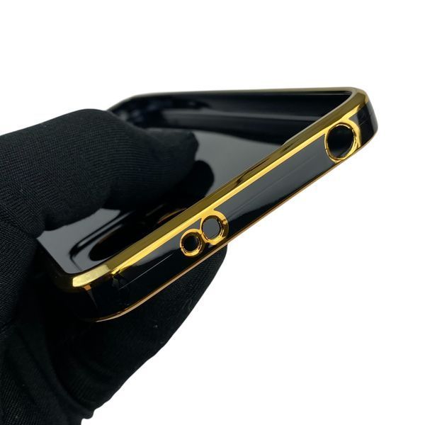 Чехол для Xiaomi Poco X5 5G с защитой камеры с золотой окантовкой на сяоми поко х5 черный gs1 0019895 фото