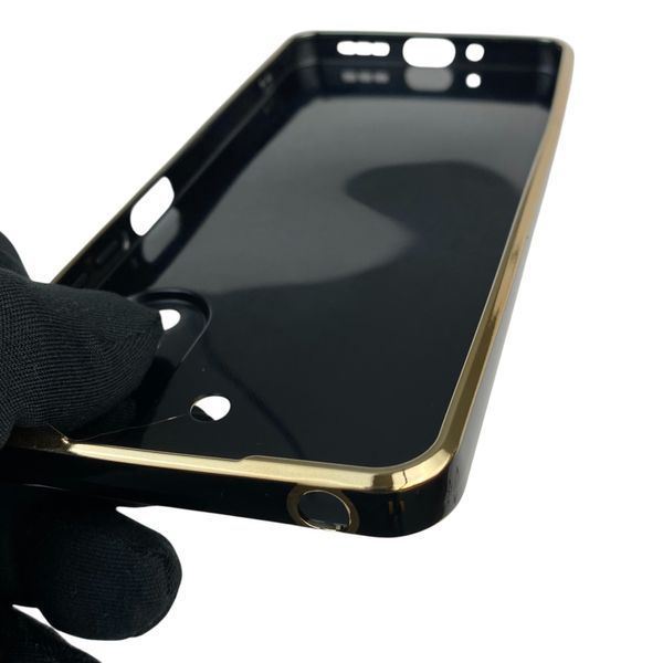 Чехол для Xiaomi POCO C65 с кольцом-подставкой с золотой окантовкой на поко с65 черный gs1 0021201 фото