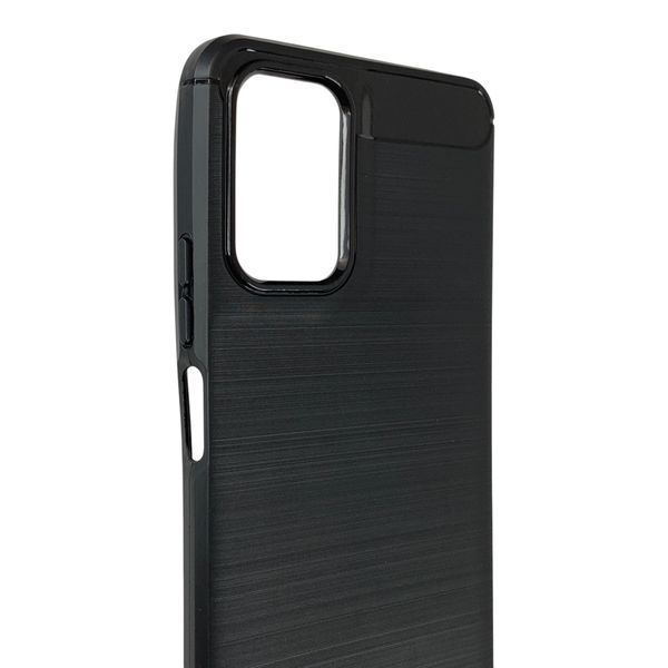 Чохол для телефона Motorola G06 карбоновий протиударний з високими бортами чорний 0051882 фото