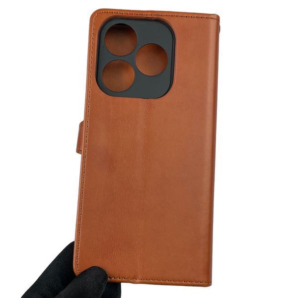 Чохол-книжка для TECNO Spark 10C (KI5m) з магнітною застібкою з підставкою на техно спарк 10C коричнева 0011969 фото