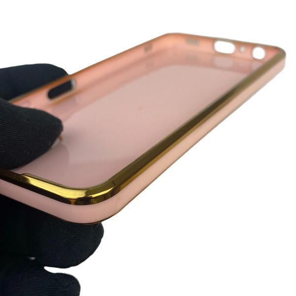 Чехол для Samsung Galaxy A22 4G SM-A225F с защитой камеры с золотой окантовкой на самсунг а22 пудровый gs1 0019714 фото
