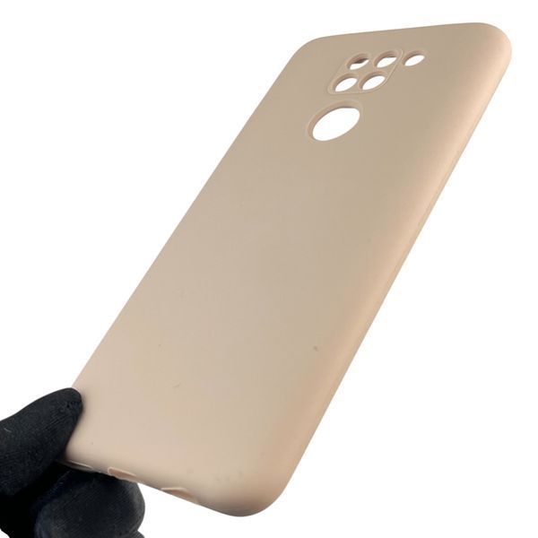 Чехол для Xiaomi Redmi Note 9 силиконовый с микрофиброй нескользящий на сяоми редми нот 9 пудровый 0032802 фото