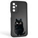 Чехол силиконовый оригинальный Soft Touch с 3D принтом злой котик для Samsung Galaxy M34 5G (SM-M346) черный (Полная защита камеры) 0046556 фото 1