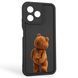 Чехол силиконовый оригинальный Soft Touch с 3D принтом смешного теда мишки для Realme C53 черный (Полная защита камеры) 0048526 фото 1