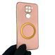 Чехол для Xiaomi Redmi Note 9 с кольцом MagSafe с золотой окантовкой на сяоми редми нот 9 пудровый gs1 0022682 фото 1