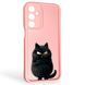 Чохол силіконовий Soft Touch з 3D принтом злого кота для Samsung Galaxy A16 5G (SM-A166) рожевий (Повний захист камери) 0047129 фото 1