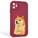 Чехол силиконовый оригинальный Soft Touch с 3D принтом мема сибу для Apple iPhone 11 бордовый (Полная защита камеры) 0047289 фото 1