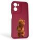 Чехол силиконовый Soft Touch с 3D принтом смешного теда мишки для Motorola G05 бордовый (Полная защита камеры) 0049131 фото 1