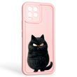 Чехол силиконовый оригинальный Soft Touch с 3D принтом злой котик для Realme 8 Pro розовый (Полная защита камеры) 0046313 фото
