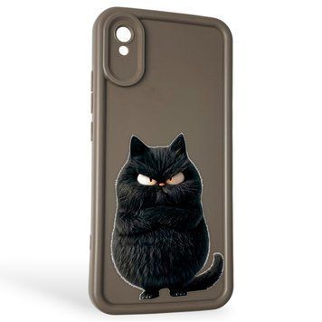 Чохол силіконовий оригінальний Soft Touch з 3D принтом злого кота для Xiaomi Redmi 9A коричневий (Повний захист камери) 0046715 фото