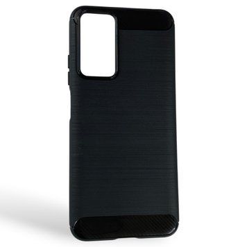 Чехол для телефона Xiaomi Redmi Note 11 4G карбоновый противоударный с высокими бортами черный 0052365 фото