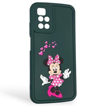 Чехол силиконовый оригинальный Soft Touch с 3D принтом волшебной минни маус для Xiaomi Redmi 10 темно-зеленый (Полная защита камеры) 0049923 фото