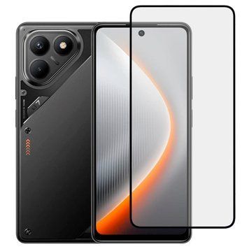 Защитное стекло для телефона Tecno Pova 7 NEO противоударное на весь экран прозрачное с черной рамкой 0053820 фото