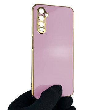 Чехол для Realme 6 с защитой камеры с золотой окантовкой на реалми 6 черничный gs1 0019614 фото