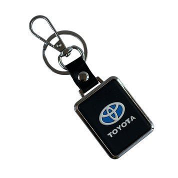 Металевий брелок Toyota на ключі авто з обробкою soft-touch (шкіряний ремінець) 0061314 фото