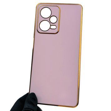 Чехол для Xiaomi Redmi Note 12 Pro 5G с золотой окантовкой защитой камеры сяоми редми нот 12 про 5г сиреневый 0000047 фото