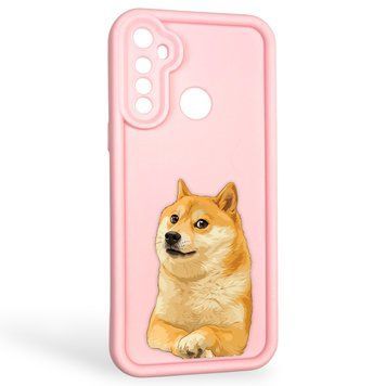 Чохол силіконовий оригінальний Soft Touch з 3D принтом мему сібу для Realme 5 рожевий (Повний захист камери) 0047399 фото