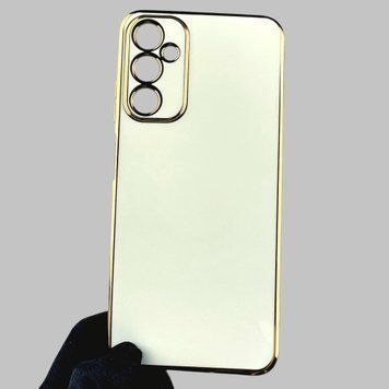 Чохол для Samsung Galaxy A05S (SM-A057) жіночий із золотою окантовкою із захистом камери на самсунг а05с білий 0012199 фото
