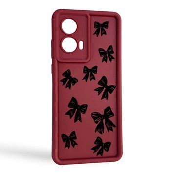 Чохол силіконовий Soft Touch з 3D принтом Великі бантики для Motorola Moto G20 (XT2128-1) бордовий (Повний захист камери) 0065087 фото