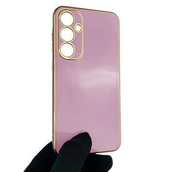 Чохол для Samsung Galaxy A35 5G (SM-A356B) глянцевий із захистом камери із золотою окантовкою на самсунг а35 5г чорничний gs1 0019756 фото